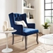 Realm French Vintage Dining Performance Velvet Armchair - Navy - MOD4879