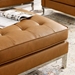 Loft Tufted Upholstered Faux Leather Ottoman - Silver Tan - MOD4954