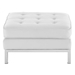 Loft Tufted Upholstered Faux Leather Ottoman - Silver White - MOD4955