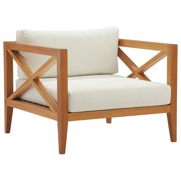 Northlake Outdoor Patio Premium Grade A Teak Wood Armchair - Natural White 