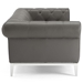 Idyll Tufted Button Upholstered Leather Chesterfield Sofa - Gray - MOD5056