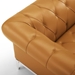 Idyll Tufted Button Upholstered Leather Chesterfield Loveseat - Tan - MOD5059