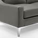 Harness 64" Stainless Steel Base Leather Loveseat - Gray - MOD5064