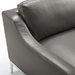 Harness 64" Stainless Steel Base Leather Loveseat - Gray - MOD5064