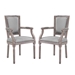 Penchant Dining Armchair Upholstered Fabric Set of 2 - Light Gray - MOD5099