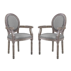 Emanate Dining Armchair Upholstered Fabric Set of 2 - Light Gray 