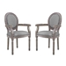 Emanate Dining Armchair Upholstered Fabric Set of 2 - Light Gray - MOD5104