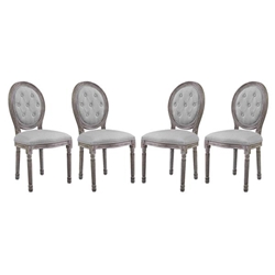 Arise Dining Side Chair Upholstered Fabric Set of 4 - Light Gray 