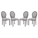 Arise Dining Side Chair Upholstered Fabric Set of 4 - Light Gray - MOD5114