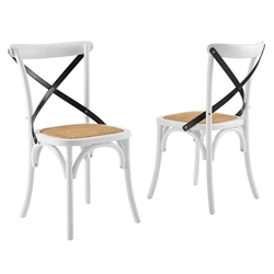 Gear Dining Side Chair Set of 2 - White Black
White Black 