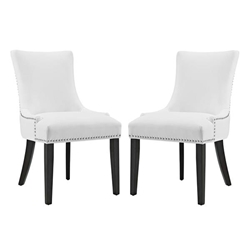 Marquis Dining Chair Faux Leather Set of 2 - White 