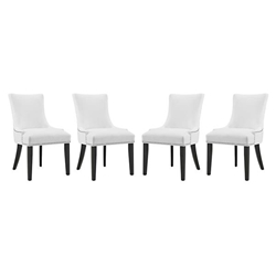 Marquis Dining Chair Faux Leather Set of 4 - White 