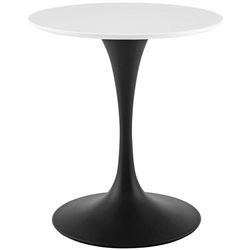 Lippa 28" Round Wood Dining Table - Black White 