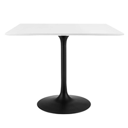 Lippa 36" Square Wood Top Dining Table - Black White 