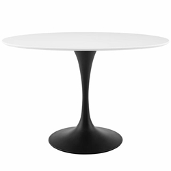 Lippa 48" Oval Wood Top Dining Table - Black White 