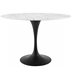 Lippa 48" Oval Artificial Marble Dining Table - Black White