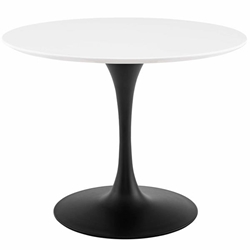 Lippa 40" Round Wood Dining Table - Black White 