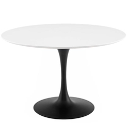 Lippa 47" Round Wood Dining Table - Black White 