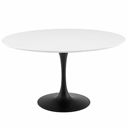 Lippa 54" Round Wood Dining Table - Black White 