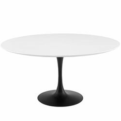 Lippa 60" Round Wood Dining Table - Black White 