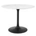 Lippa 40" Round Artificial Marble Dining Table - Black White