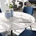 Lippa 47" Round Artificial Marble Dining Table - Black White - MOD5279
