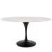 Lippa 60" Oval Artificial Marble Dining Table - Black White - MOD5283