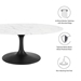 Lippa 42" Oval-Shaped Artificial Marble Coffee Table - Black White - MOD5286