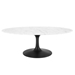 Lippa 48" Oval-Shaped Artificial Marble Coffee Table - Black White - MOD5289