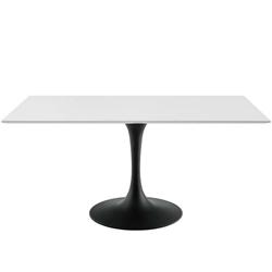 Lippa 60" Rectangle Wood Dining Table - Black White 