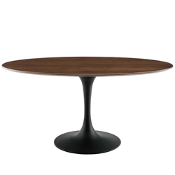 Lippa 60" Oval Walnut Dining Table - Black Walnut 