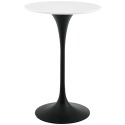 Lippa 28" Round Wood Bar Table - Black White 