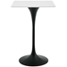 Lippa 28" Square Wood Top Bar Table - Black White - MOD5298