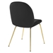 Scoop Gold Stainless Steel Leg Performance Velvet Dining Chair - Black - MOD5300