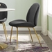 Scoop Gold Stainless Steel Leg Performance Velvet Dining Chair - Black - MOD5300