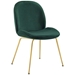 Scoop Gold Stainless Steel Leg Performance Velvet Dining Chair - Green - MOD5301