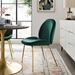 Scoop Gold Stainless Steel Leg Performance Velvet Dining Chair - Green - MOD5301