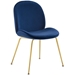 Scoop Gold Stainless Steel Leg Performance Velvet Dining Chair - Navy - MOD5303