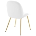 Scoop Gold Stainless Steel Leg Performance Velvet Dining Chair - White - MOD5305