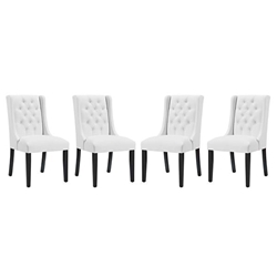Baronet Dining Chair Vinyl Set of 4 - White 