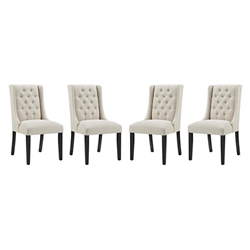 Baronet Dining Chair Fabric Set of 4 - Beige 