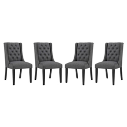 Baronet Dining Chair Fabric Set of 4 - Gray 