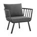 Riverside Outdoor Patio Aluminum Armchair - Gray Charcoal - MOD5345