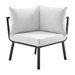 Riverside Outdoor Patio Aluminum Corner Chair - Gray White - MOD5354
