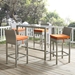 Conduit Bar Stool Outdoor Patio Wicker Rattan Set of 4 - Light Gray Orange - MOD5429
