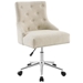 Regent Tufted Button Swivel Upholstered Fabric Office Chair - Beige - MOD5468