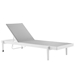 Charleston Outdoor Patio Chaise Lounge Chair - White Gray - MOD5471