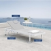 Charleston Outdoor Patio Chaise Lounge Chair - White Gray - MOD5471