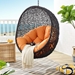 Encase Swing Outdoor Patio Lounge Chair Without Stand - Black Orange - MOD5522