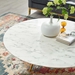 Lippa 47" Round Artificial Marble Coffee Table with Tripod Base - Gold White - MOD5551